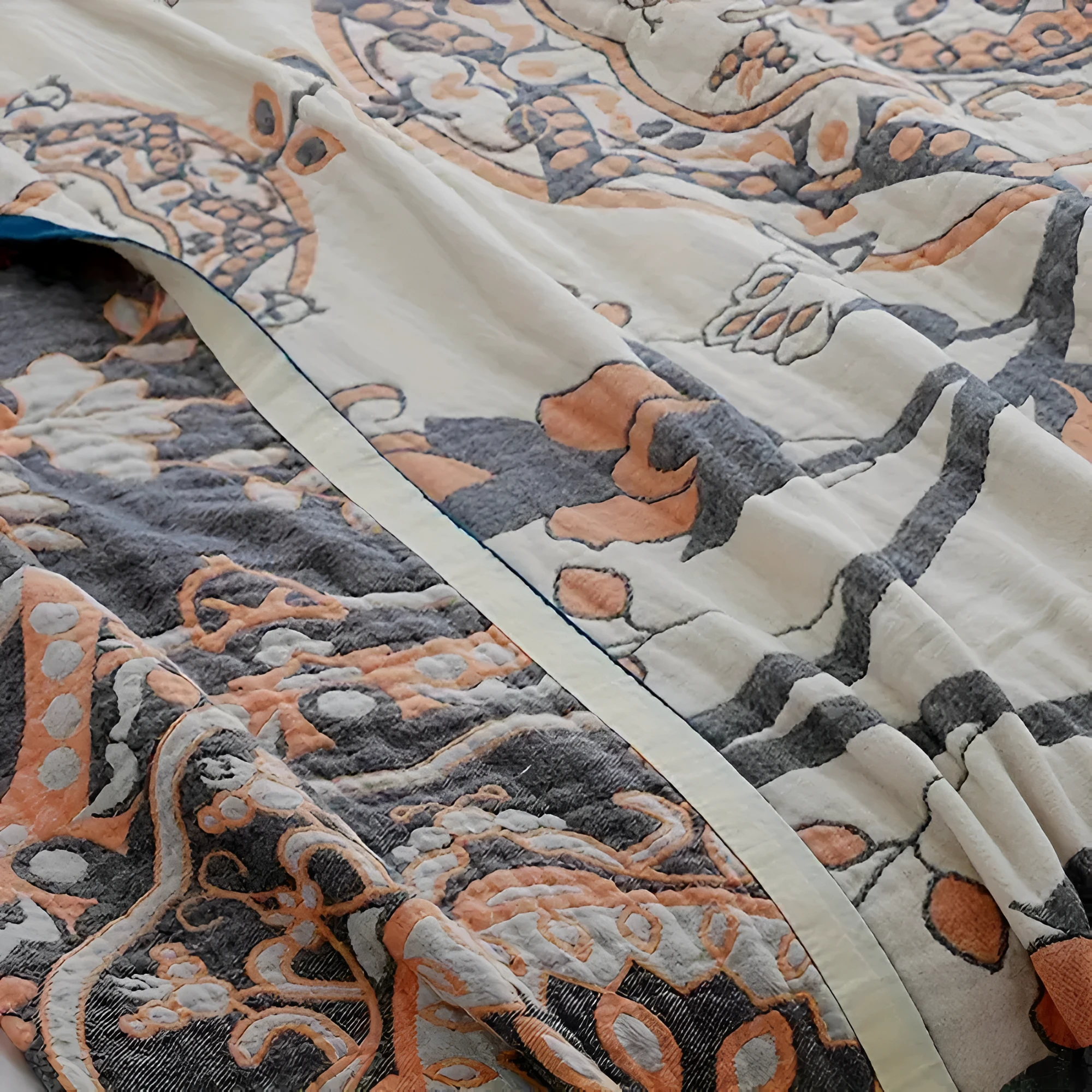 Floral Pattern Cotton Blanket by Casa & Beyond