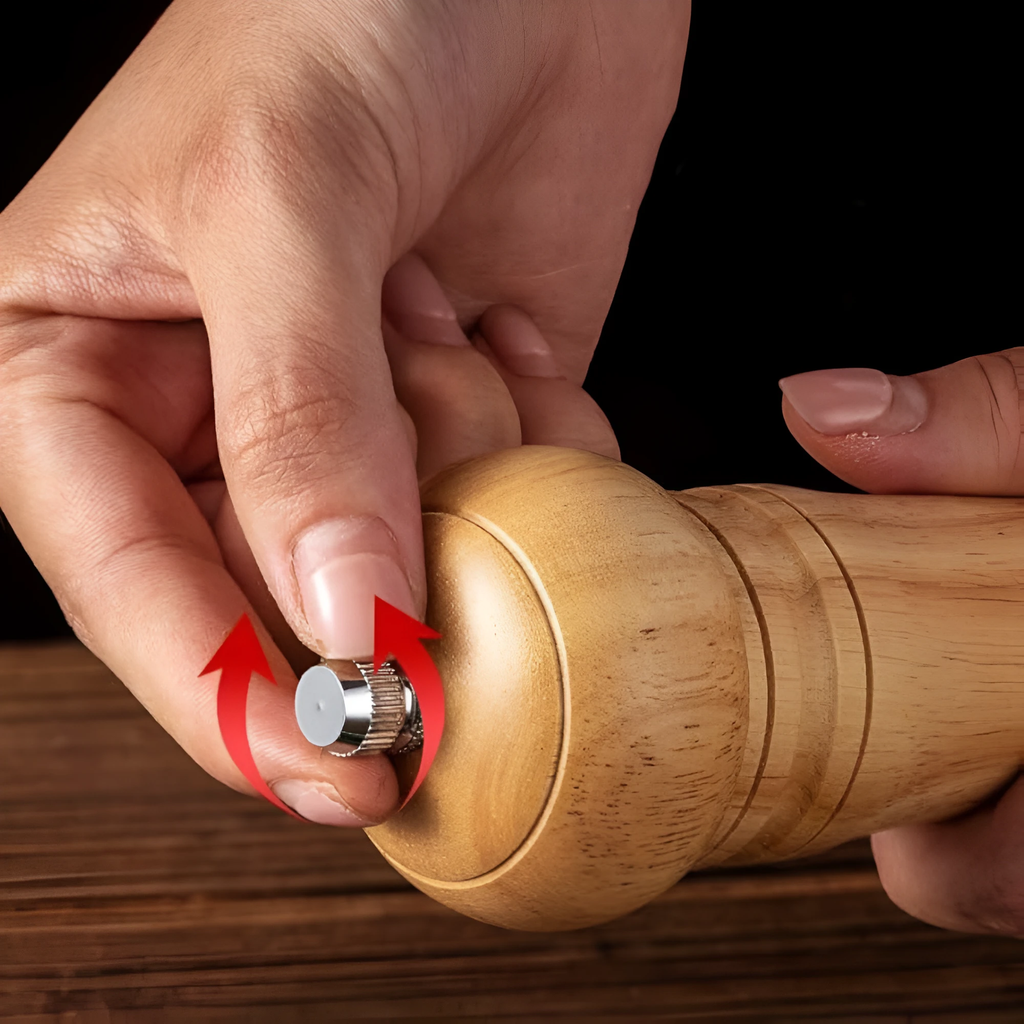 Rustic Oak Seasoning Grinder by Casa & Beyond