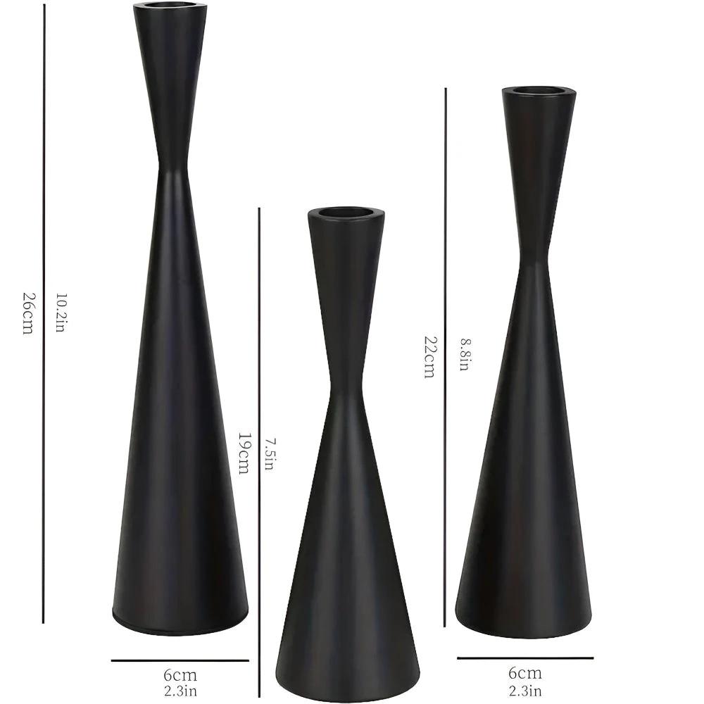 Sleek Nordic Brass Waist Candlestick| 3pcs Set by Casa & Beyond
