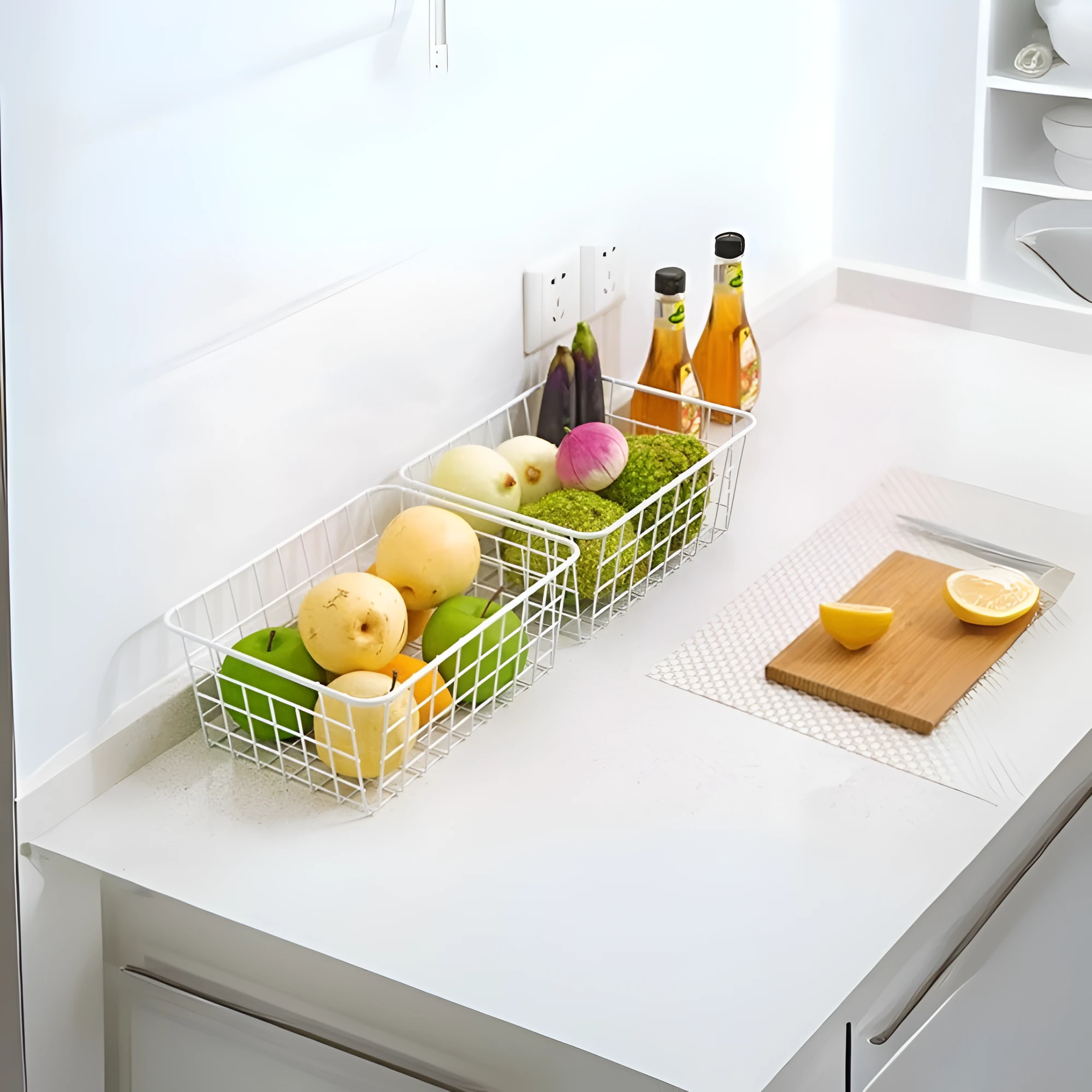 Sleek Wire Organizer Storage Basket by Casa & Beyond
