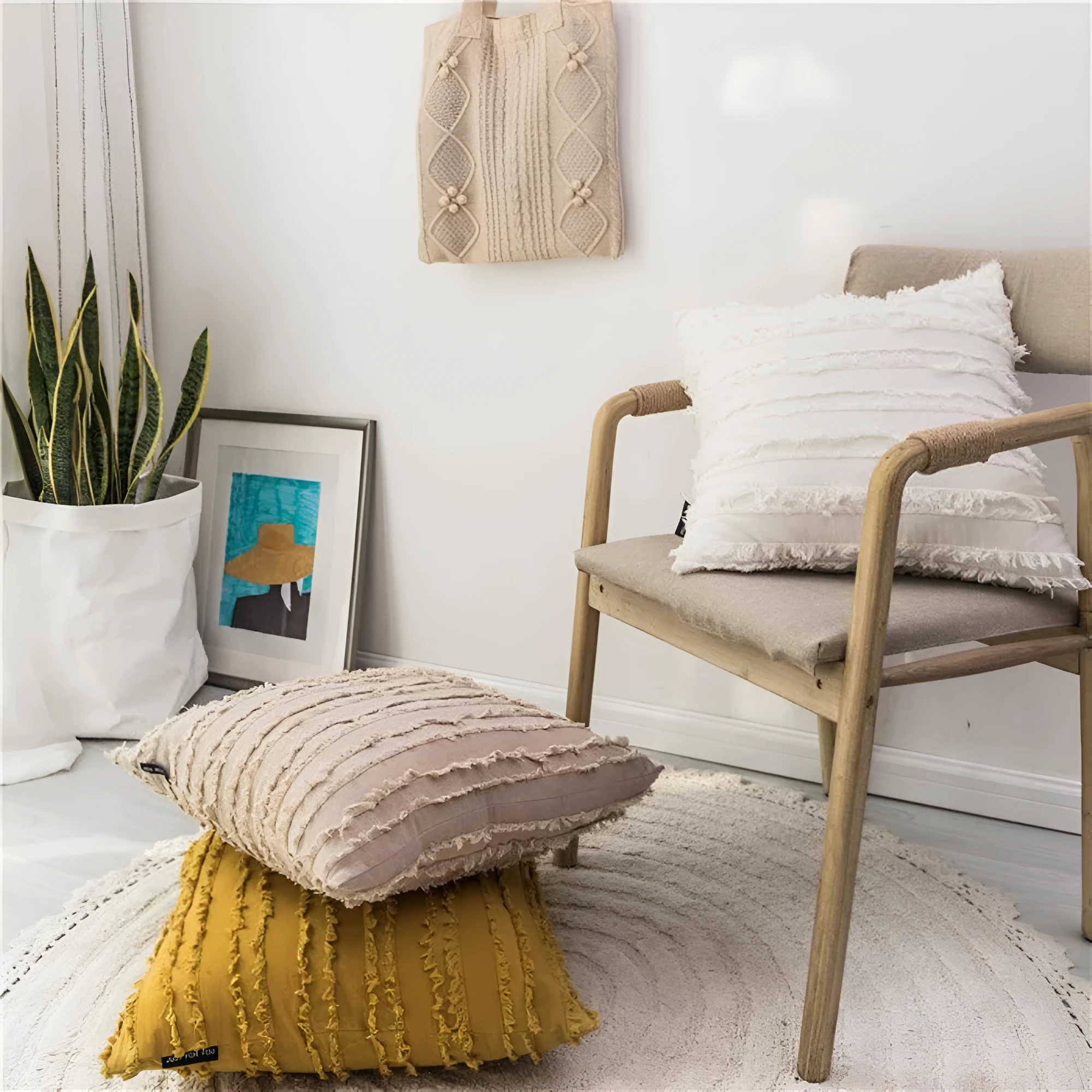 Bohemian Fringe Cushion Cover by Casa & Beyond