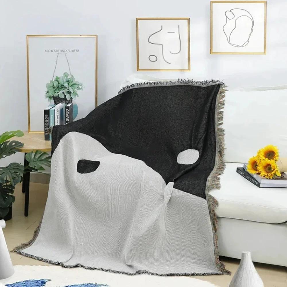 Artistic Yin Yang Tapestry Throw Blanket by Casa & Beyond
