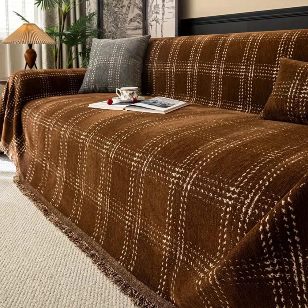 Chesterfield Plaid Sofa Cover by Casa & Beyond