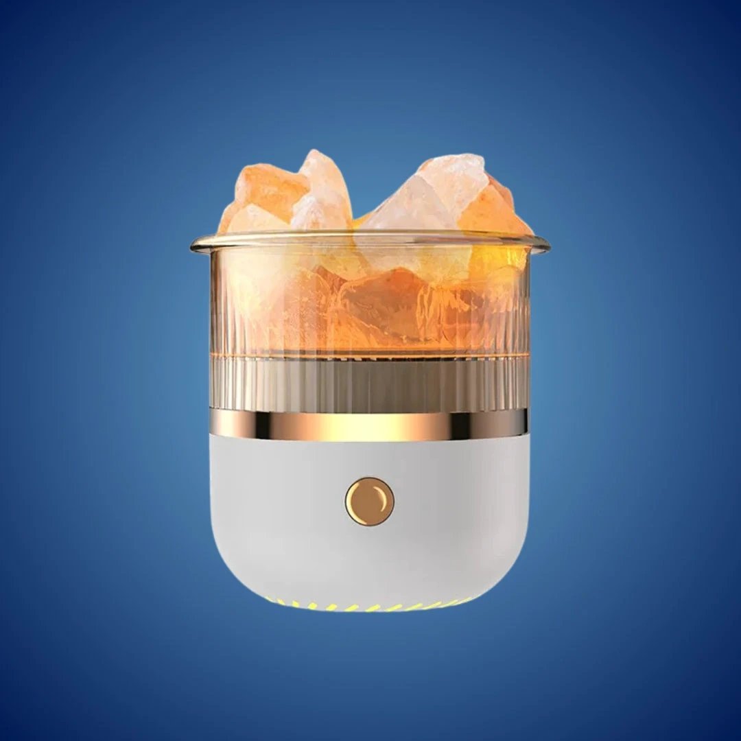 SereniGlow Crystal Salt Humidifier | USB Aroma Diffuser – Night Light & Air Purifier – For Relaxation, Stress Relief & Improved Air Quality Bowlift by Bowlift