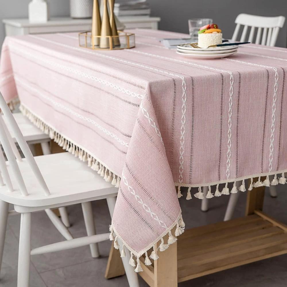 Elegant Cotton Linen Tablecloth by Casa & Beyond
