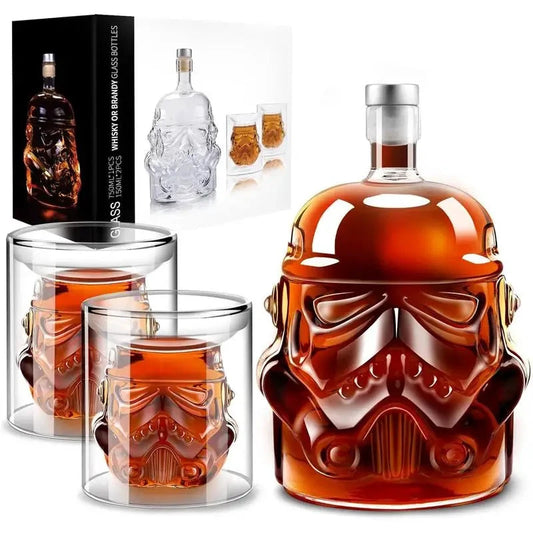 3pcs Creative Whiskey Decanter with 2 Counts Glasses Bar Utensil by Bowlift