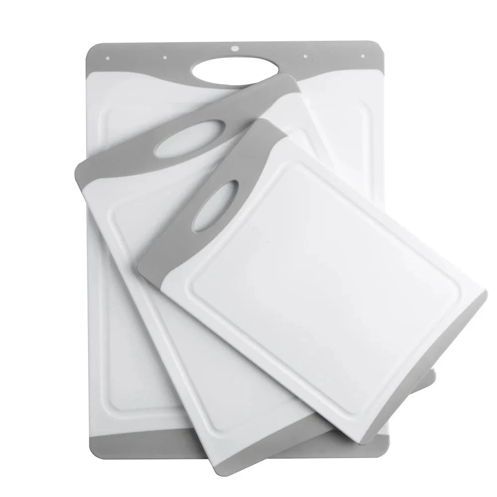 3pcs Non-Slip Cutting Boards Kitchen Chopping Board with Safe Handle by Bowlift