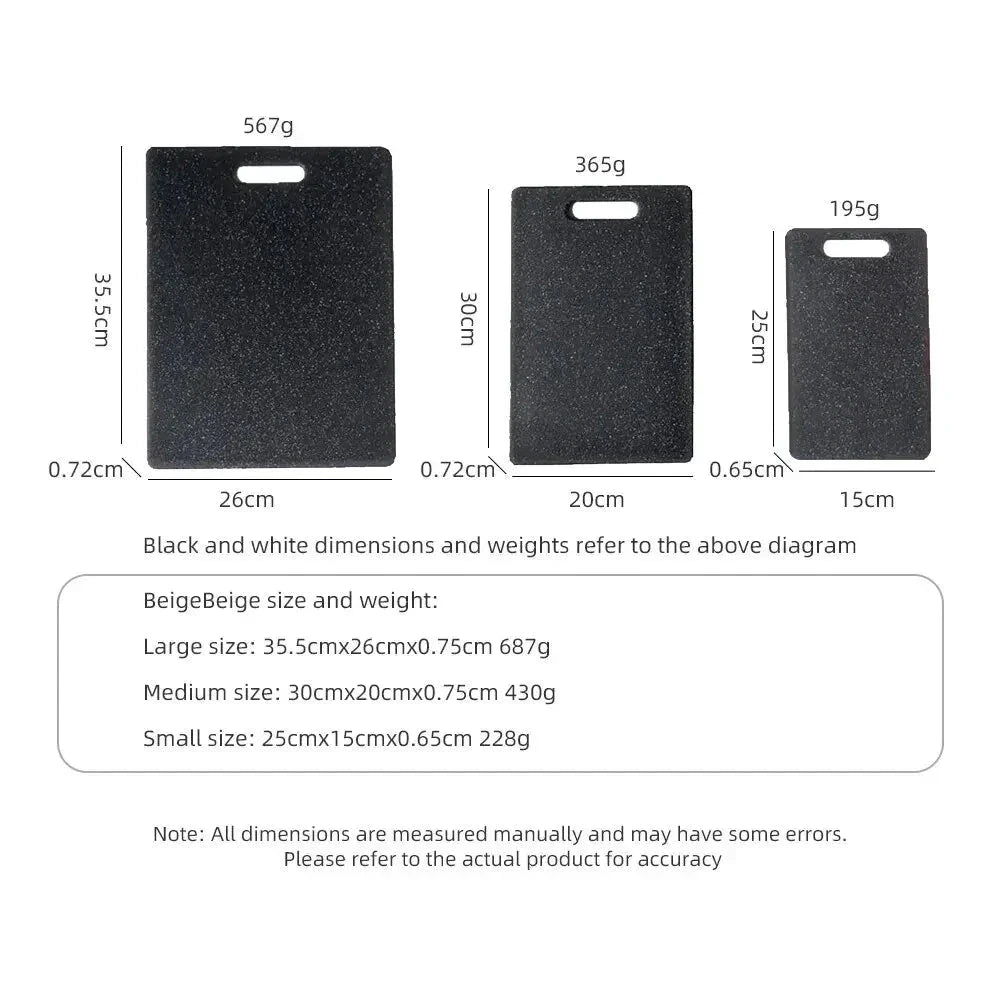 3PCS Plastic Cutting Board Set Square Double-sided Cutting Board by Bowlift