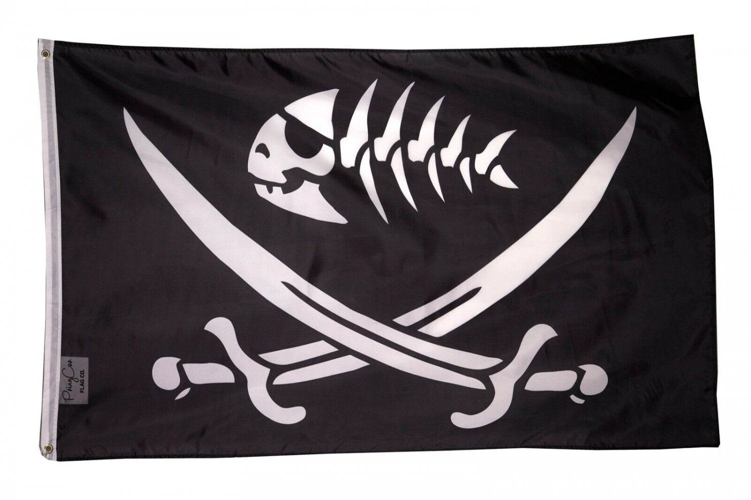 3x5FT Black Pirate Fish Flag Sword Banner Boat Sea Man Cave Bar Skeleton by flagsjustdoit