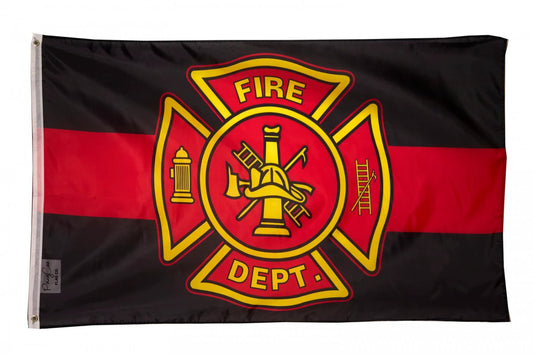 3x5FT Fire Department Flag Red Black Firefighter Banner Safety Man Cave Station by flagsjustdoit