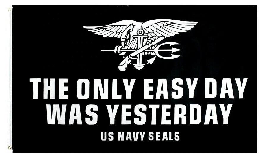 3x5FT Flag The Only Easy Day Was Yesterday Us Navy Seals Banner Military Veteran by flagsjustdoit
