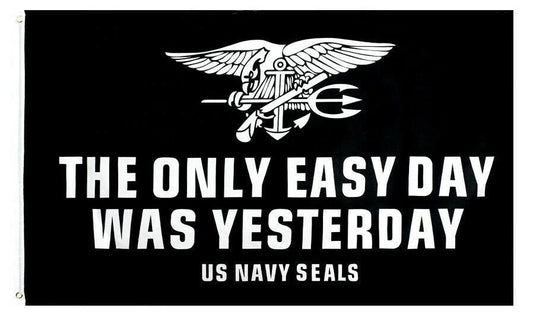 3x5FT Flag The Only Easy Day Was Yesterday Us Navy Seals Banner Military Veteran by flagsjustdoit