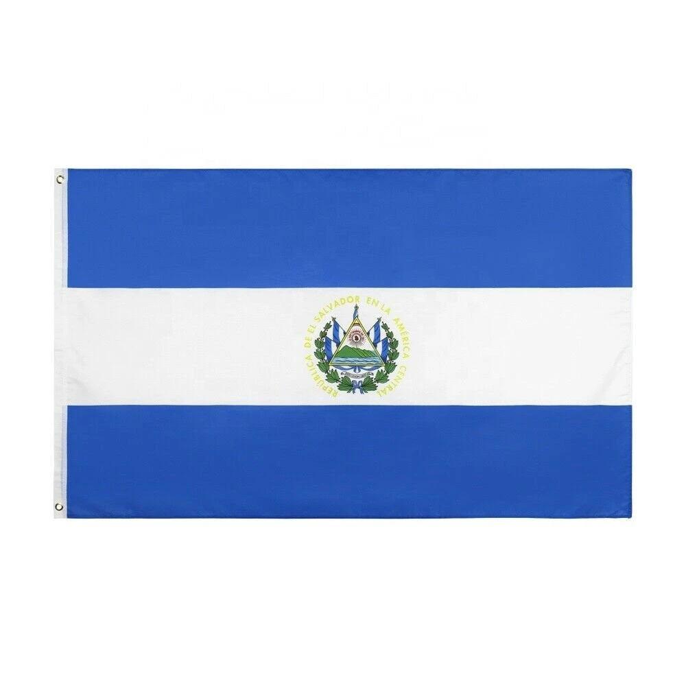 3x5FT Flag of El Salvador Bandera Magna Decor Dorm Man Cave Advertising by flagsjustdoit