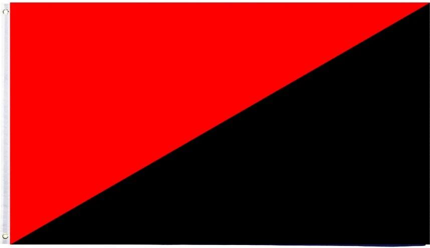 3x5FT Solid Red and Black Anarchy Anarchist Flag Dorm Man Cave Protest by flagsjustdoit