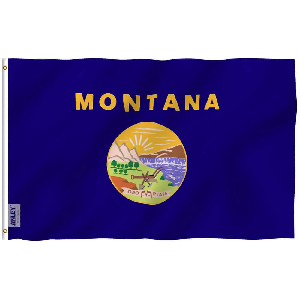3x5 Foot Montana State Flag - Montanan MT Flags Polyester with Brass Grommets 3X5 Ft Banner by flagsjustdoit