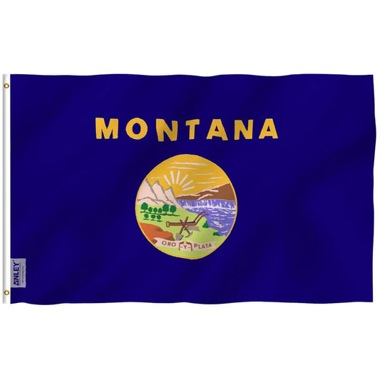 3x5 Foot Montana State Flag - Montanan MT Flags Polyester with Brass Grommets 3X5 Ft Banner by flagsjustdoit