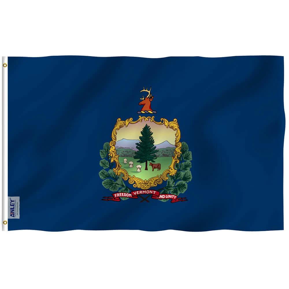 3x5 Foot Vermont State Flag - Vermont VT Flag Polyester with Brass Grommets 3X5 Ft Banner by flagsjustdoit