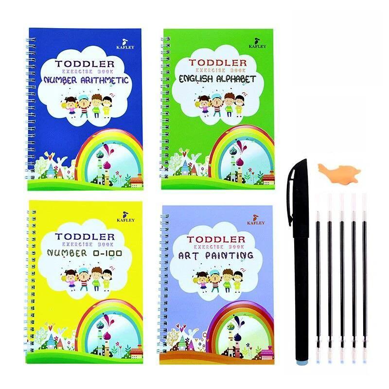 Kids Practice Magic Groove Writing Notebook Auto-Disappears in 10 Minutes Bowlift by Bowlift