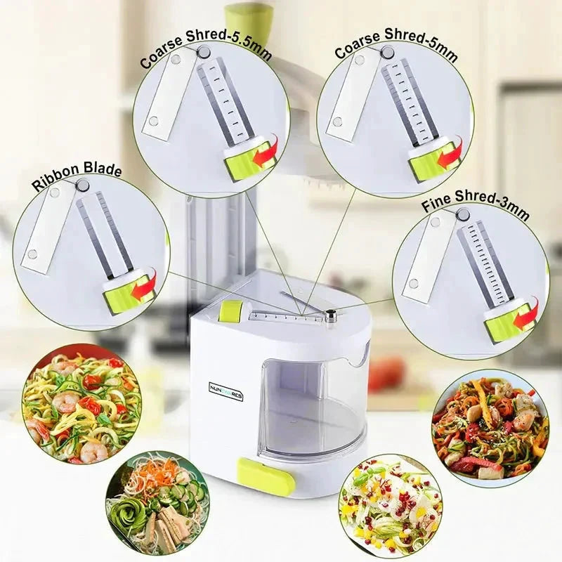 4-IN-1 Rotating Blade Veggie Spiralizer Noodle Maker with Suction Cup by Bowlift