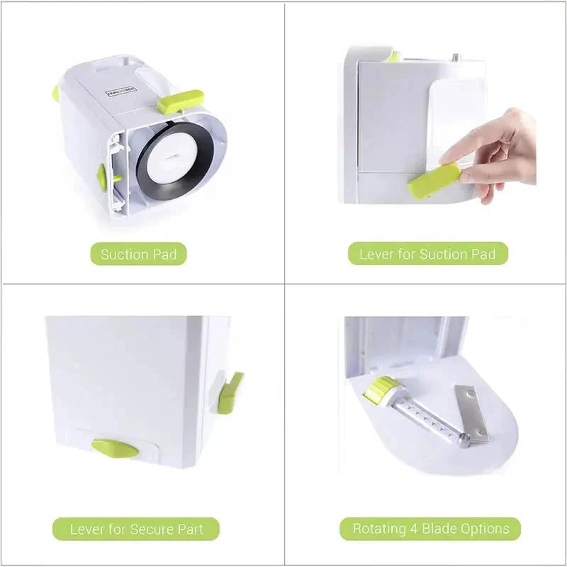 4-IN-1 Rotating Blade Veggie Spiralizer Noodle Maker with Suction Cup by Bowlift