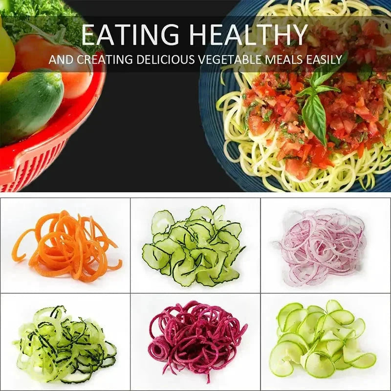 4-IN-1 Rotating Blade Veggie Spiralizer Noodle Maker with Suction Cup by Bowlift