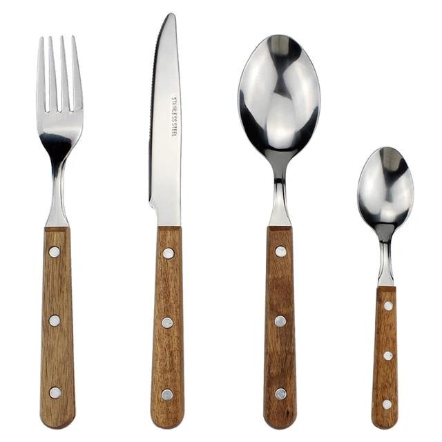 4 in 1 Set Delicate Dinnerware For Home Stainless Steel Cutlery Set by Bowlift