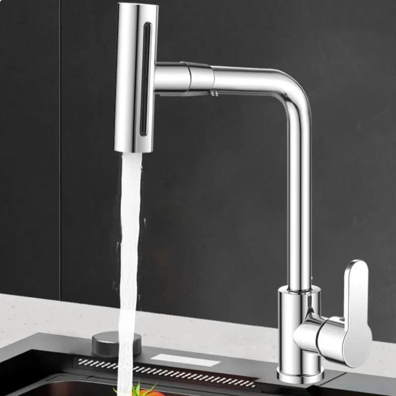 4 Modes Waterfall Kitchen Faucet Rotation Stream Sprayer Head Tap by Bowlift