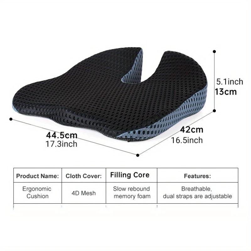 Ergonomic Seat Cushion Triacomfort | Triangular Shape with Memory Foam | Breathable & Pressure-Relieving | For Car & Office by BowLift