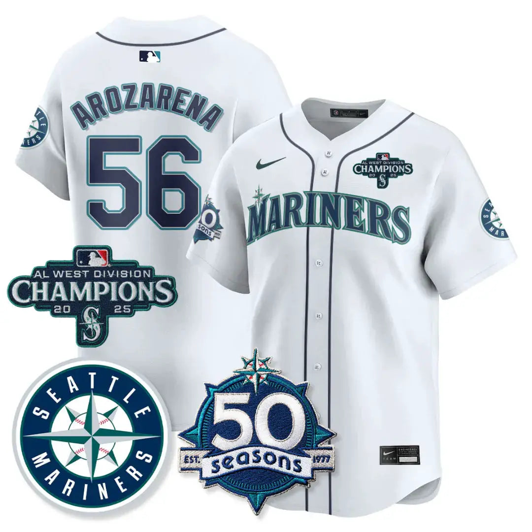 SEA Vapor Premier Limited Gold Jersey - 50th Anniversary & AL West Division Champions - All Stitched by Digigearus