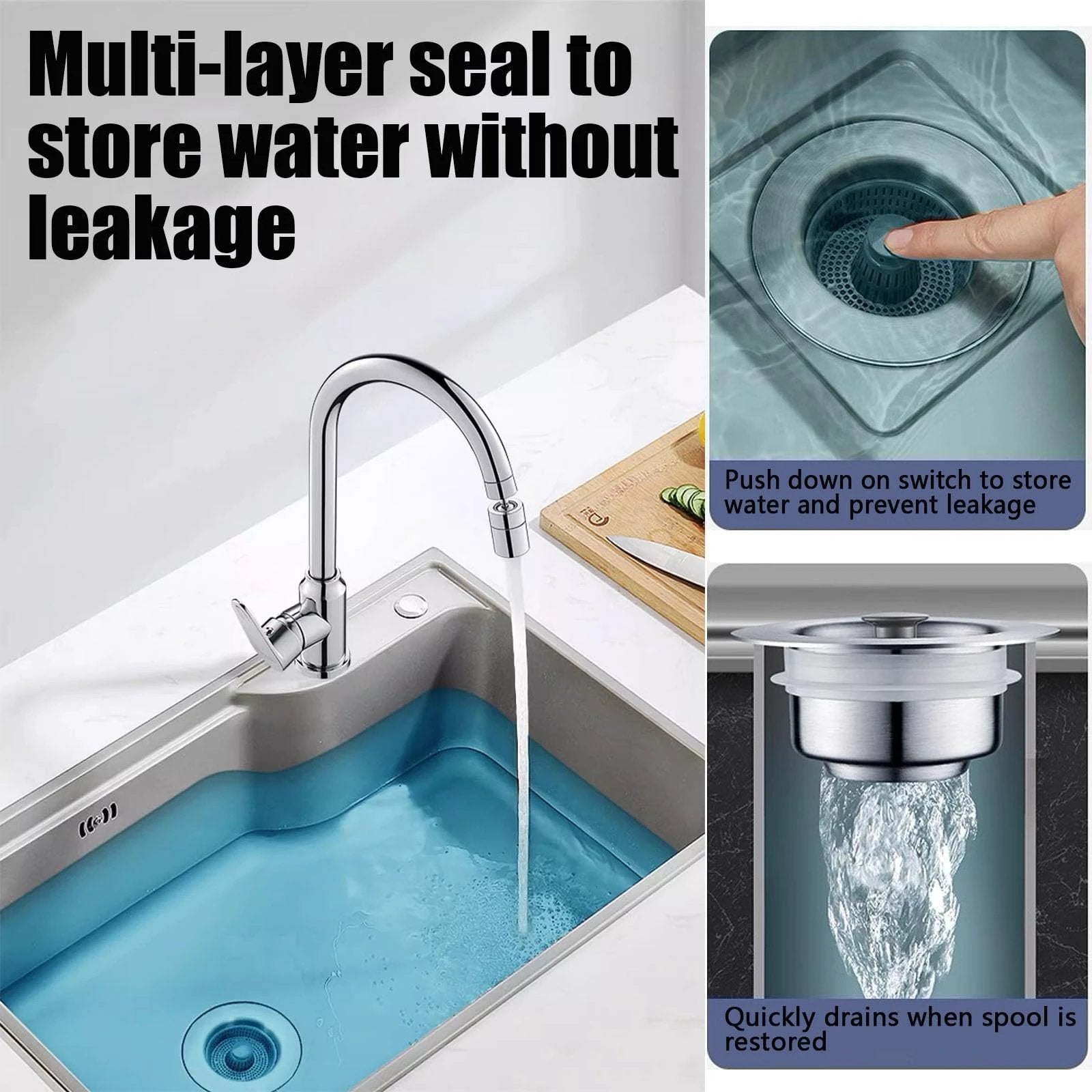 New Upgraded Sink Bounce Core Drain Strainer by BowLift