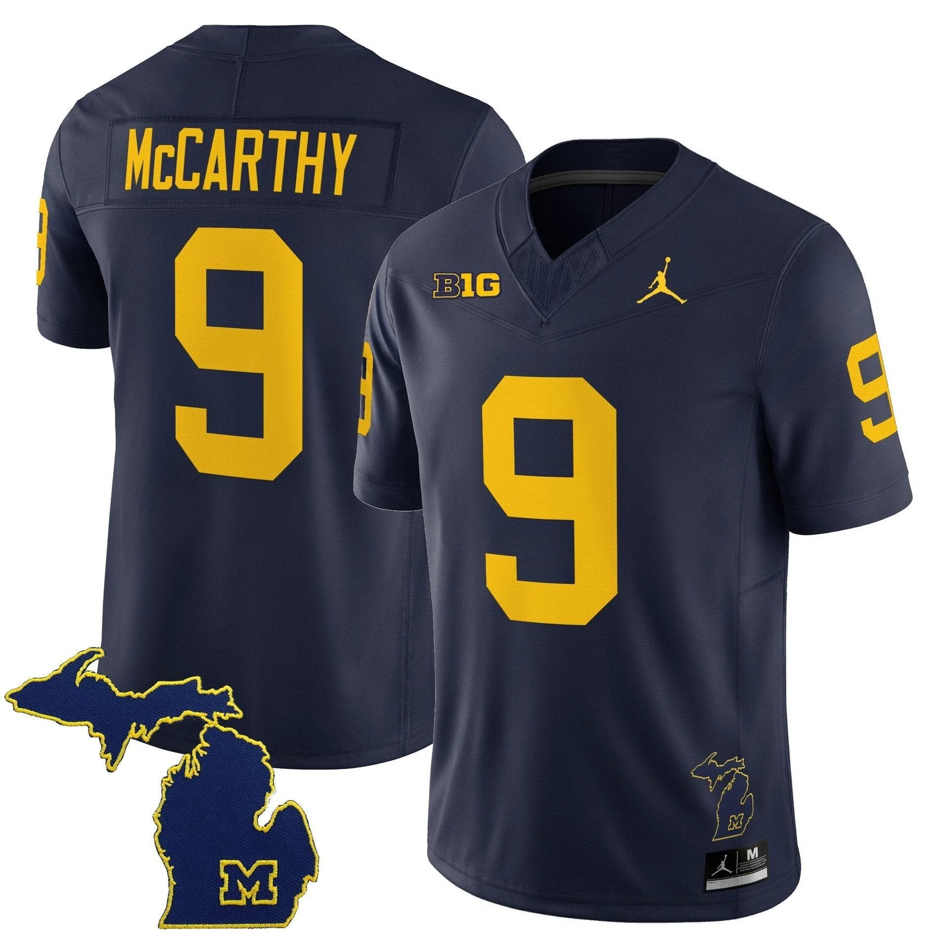 J.J. McCarthy Jersey #9 Michigan Wolverines 2025 Limited V2 Stitched Navy by My Store NCAA Football Jerseys