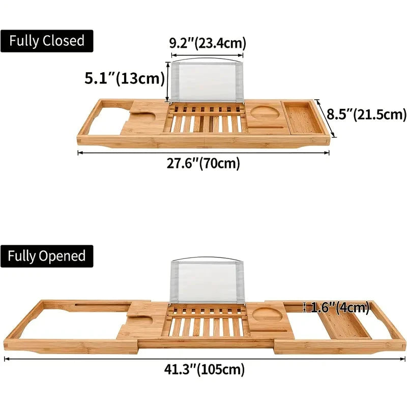 Premium Bamboo Extendable Bathtub Tray Bowlift by Bowlift