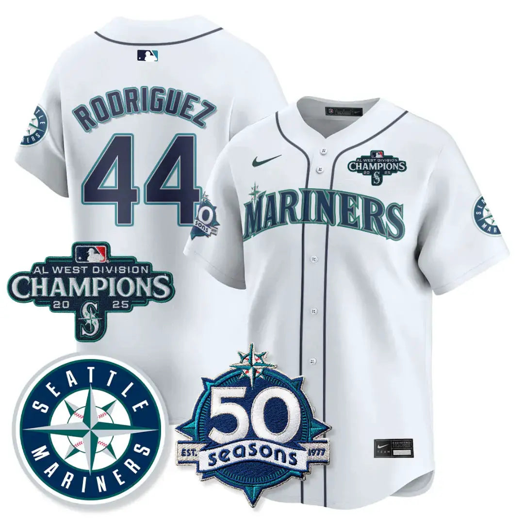 SEA Vapor Premier Limited Gold Jersey - 50th Anniversary & AL West Division Champions - All Stitched by Digigearus