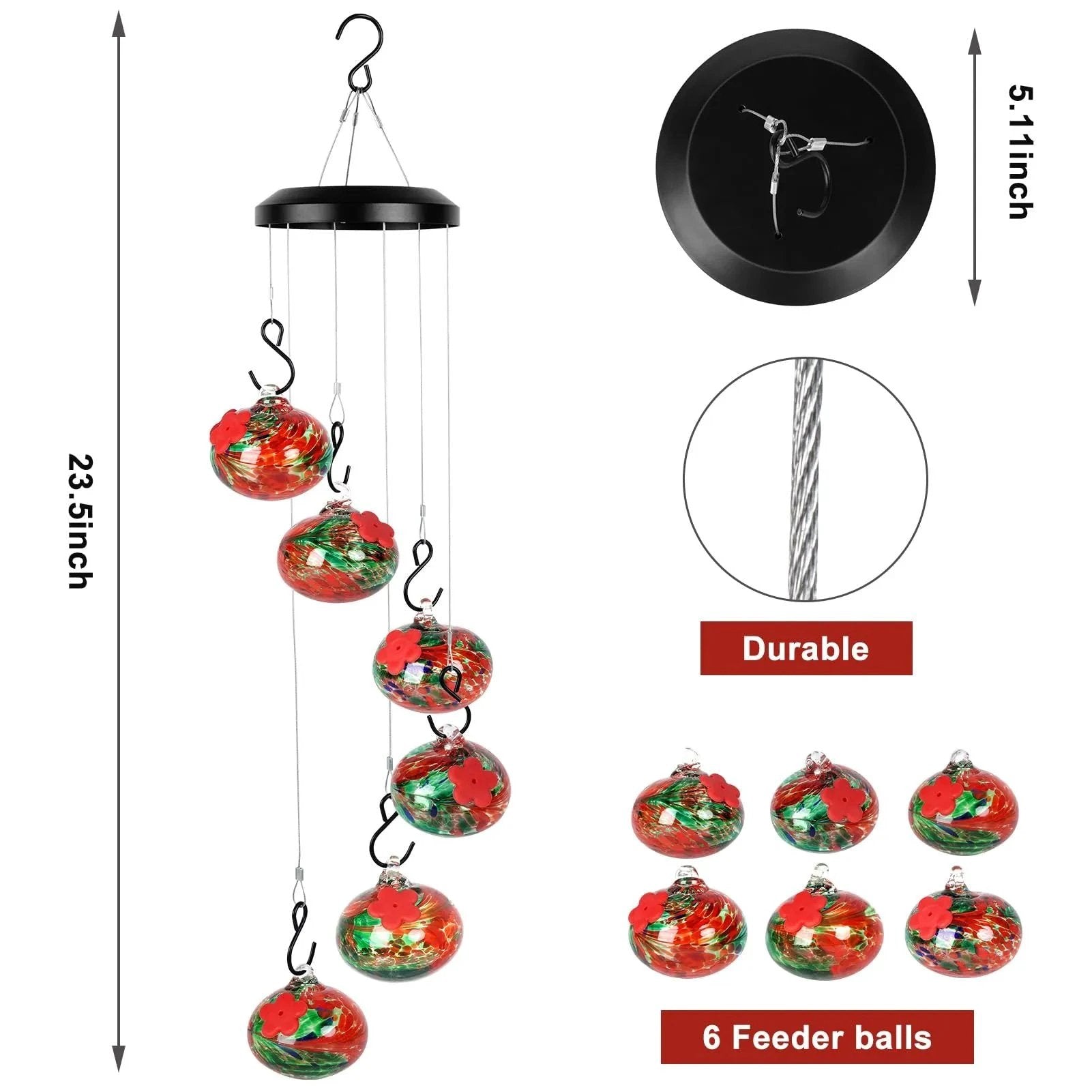 New Charming Wind Chimes Hummingbird feeders Garden Decor by BowLift