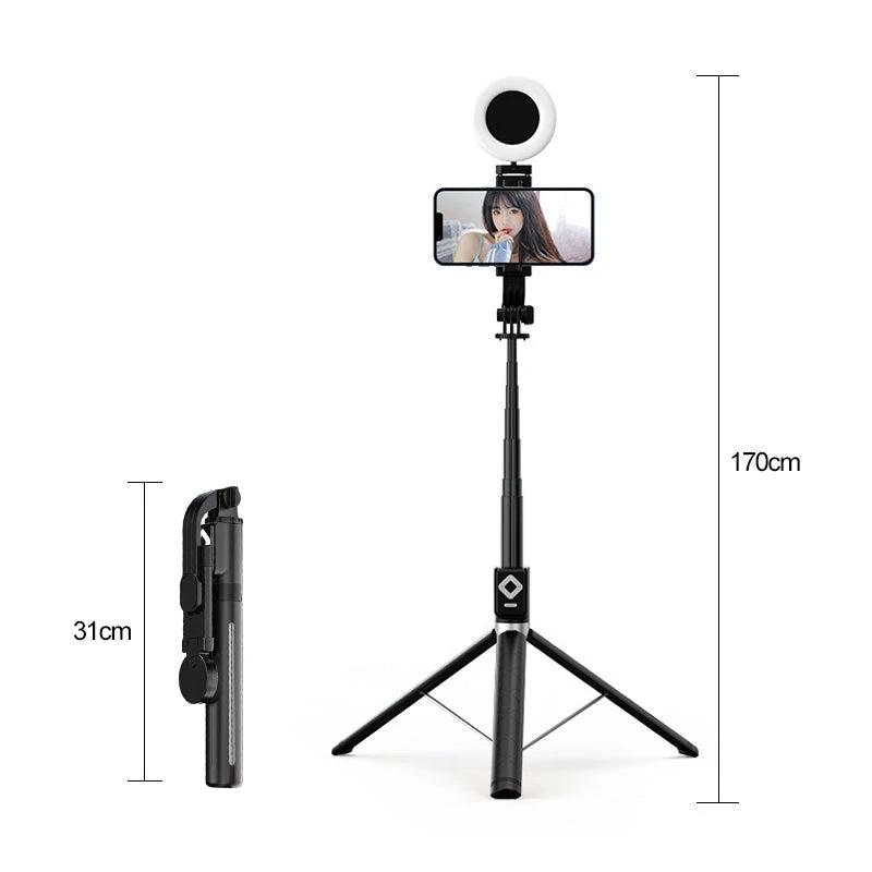 Selfie stick with LED additional light by Bowlift
