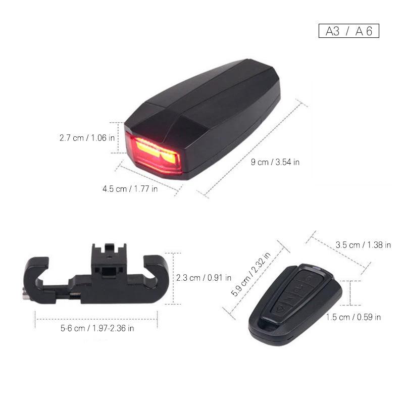 Intelligent sound and light alarm rear for bicycle by Bowlift