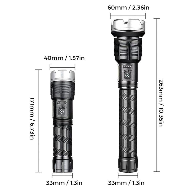Zoom flashlight with LED by Bowlift