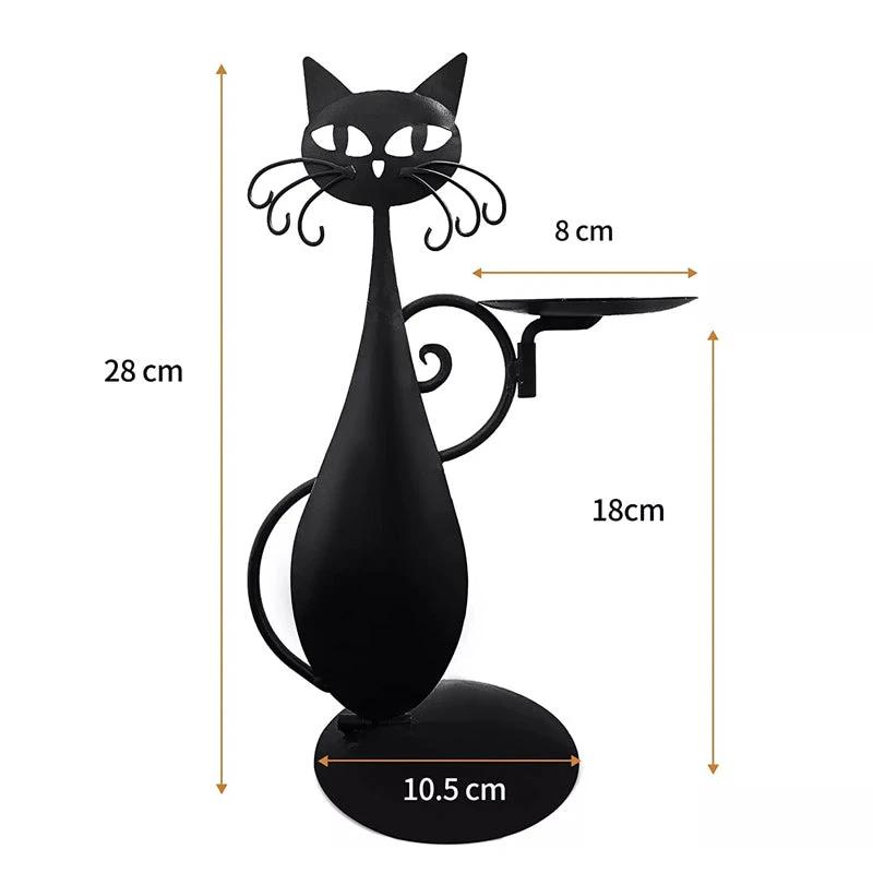 Candle holder black cat by Bowlift