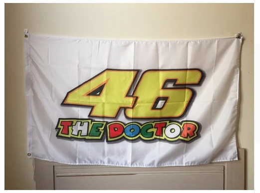 VALENTINO ROSSI 46 Flag 46 The Doctor Flag-3x5 FT Banner-100% polyester by flagsshop