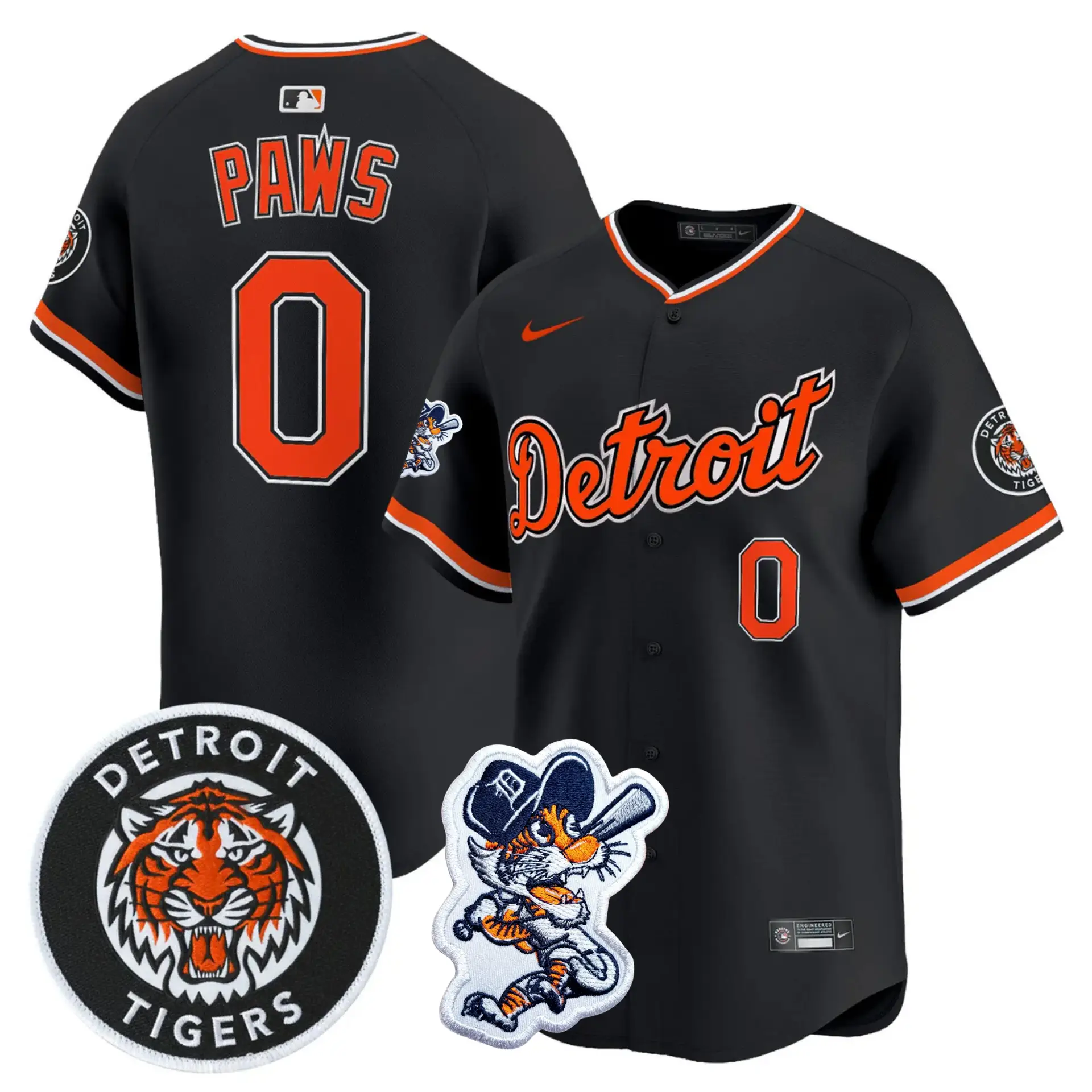 DET 2026 Paws Patch Alternate Vapor Premier Limited Jersey - All Stitched by Detroit Tigers