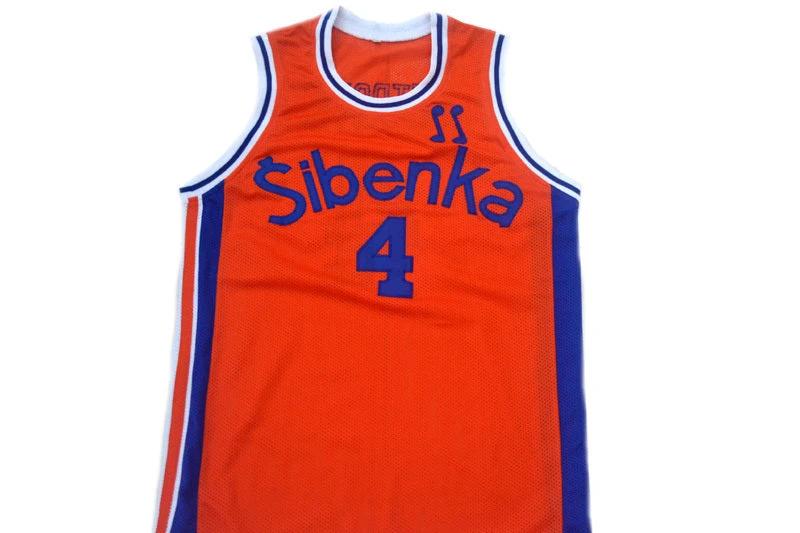 Drazen Petrovic Jersey #4 Sibenka Croatia Basketball Orange by My store basketball