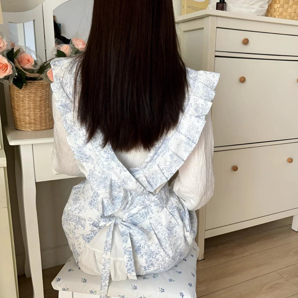 Ruffled Ink Floral Apron by Casa & Beyond
