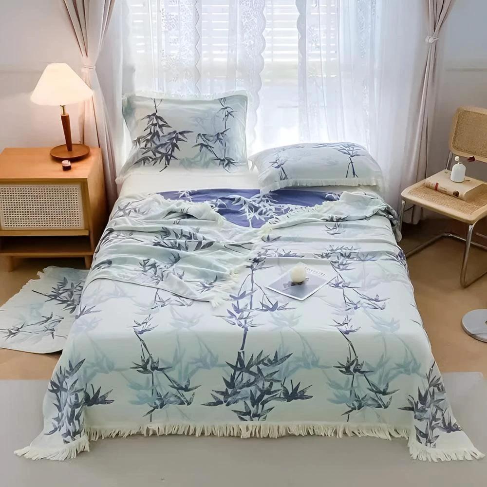Bamboo Cotton Reversible Jacquard Throw by Casa & Beyond