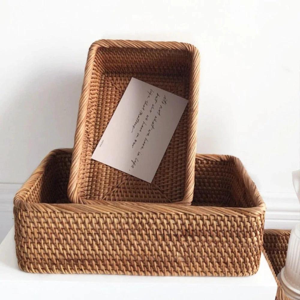 Artisan Rectangular Rattan Storage Basket by Casa & Beyond