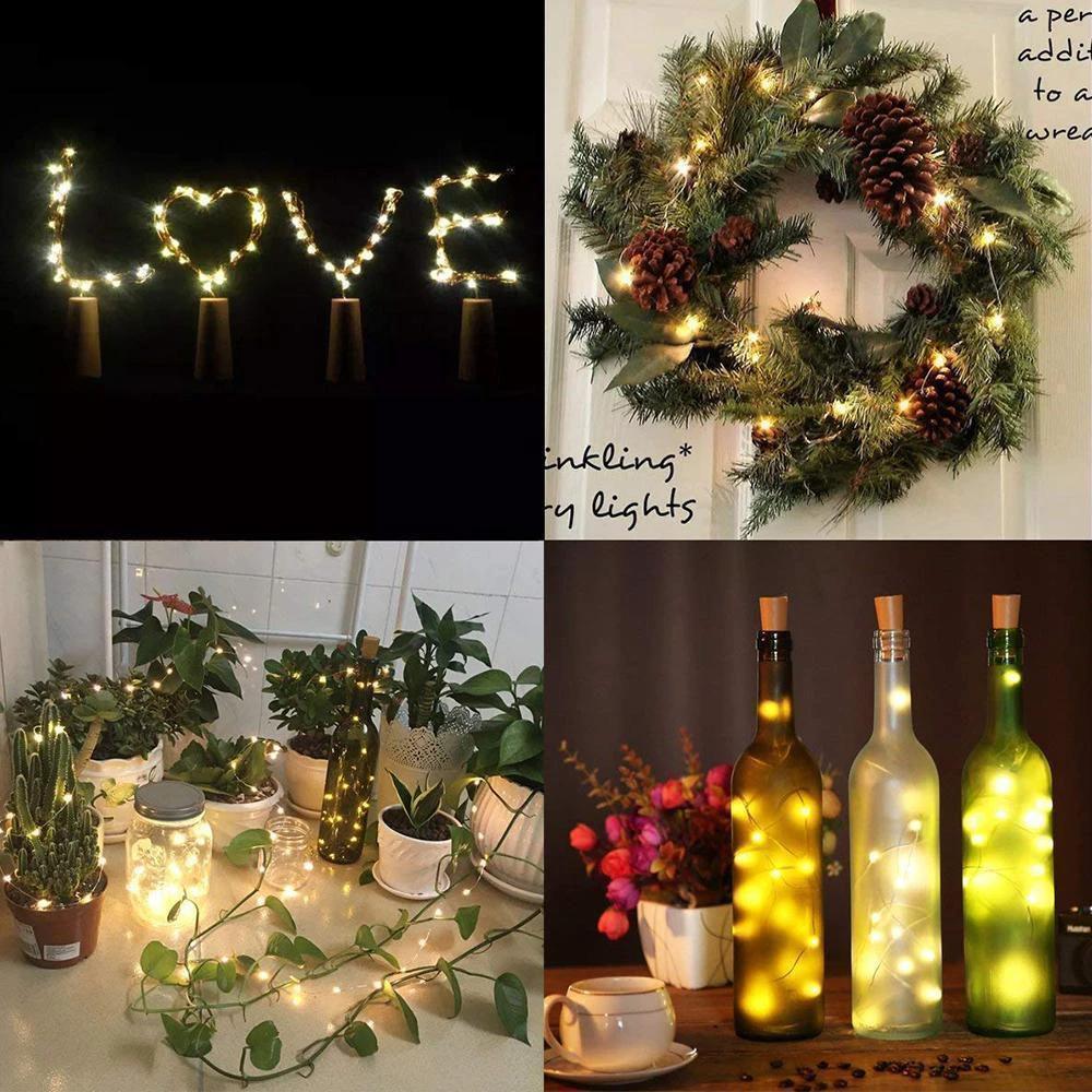 5 pieces LED bottle light night light made of cork gift decoration by Bowlift