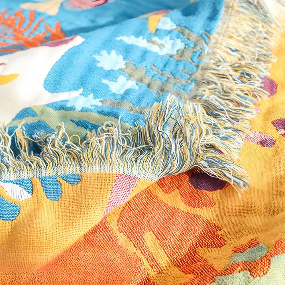 Underwater Coral Cotton Blanket by Casa & Beyond