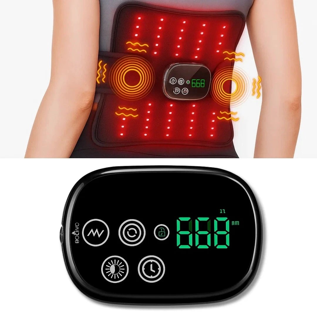 Red Light Therapy & Vibration – Rechargeable Heated Wrap – Eases Back Pain, Stiffness & Muscle Aches Bowlift by Bowlift