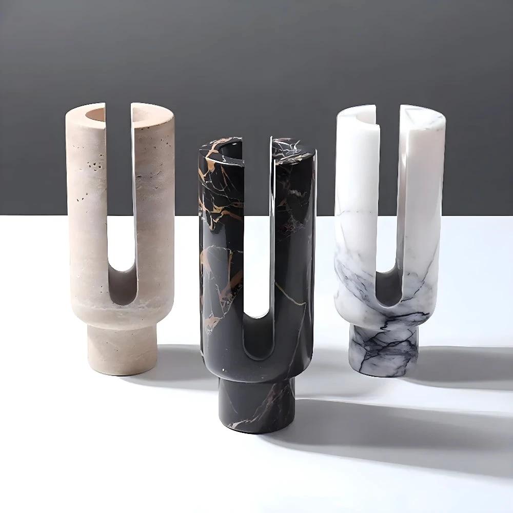 Eclipse Marble Candle Holder by Casa & Beyond
