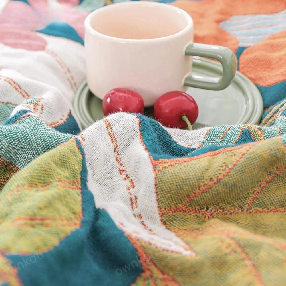 Garden-Inspired Cotton Gauze Blanket by Casa & Beyond