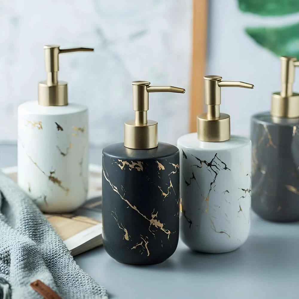 Golden Marble Luxe Dispenser by Casa & Beyond
